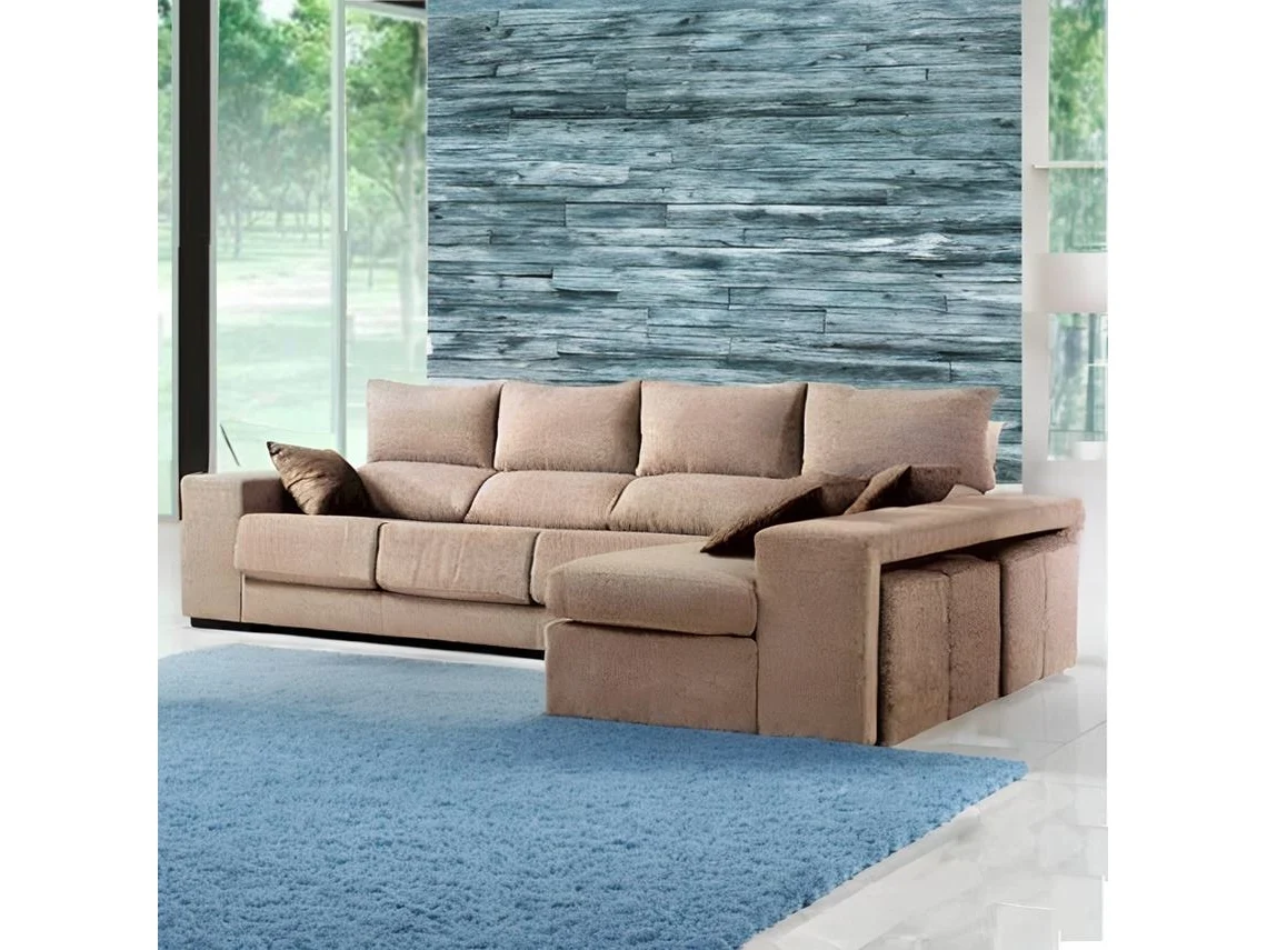 Sofá Chaise Longue Xangai - Esquerdo - Bege (340x160 cm)