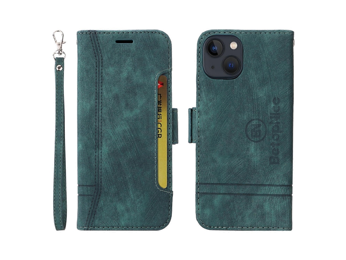 Capa De Couro Com Fivela Dupla Lateral Para Iphone 13