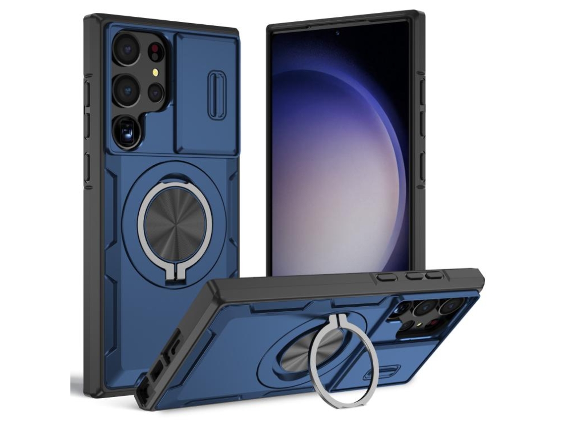 Capa Zruxe Compativel Com Samsung Galaxy S23 Ultra 5g (magsafe - Suporte Giratorio - Azul)