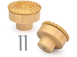Conjunto De 2 Puxadores De Gaveta Em Rattan Natural Youth.