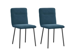 Vidaxl Cadeiras De Jantar 2 Pcs Veludo Azul