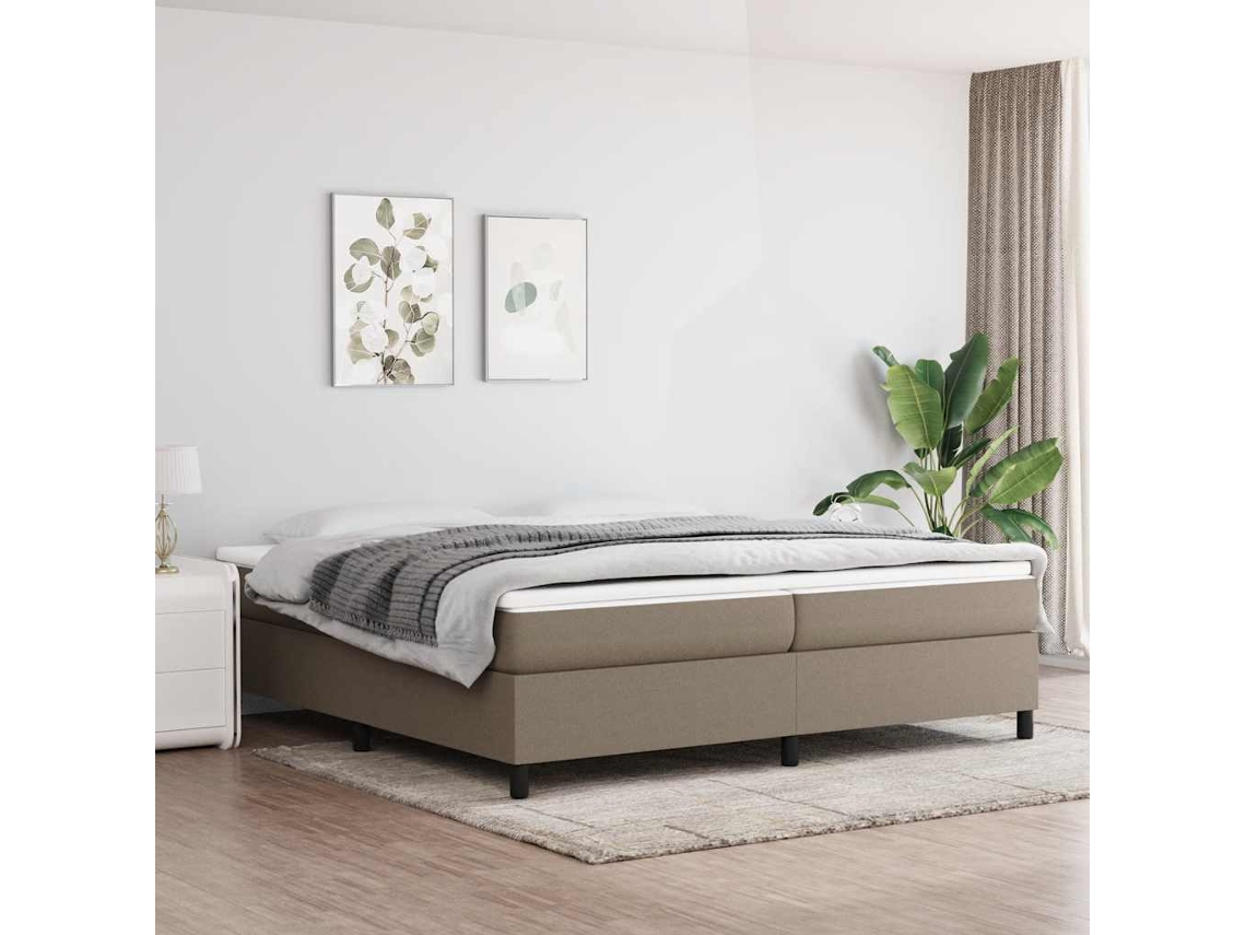 Vidaxl Estrutura De Cama Com Molas 200x200 Cm Tecido Cinzento-acastanhado