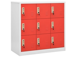 Cacifos 2 Pcs 90x45x92,5 Cm Aço Cinzento-claro E Vermelho