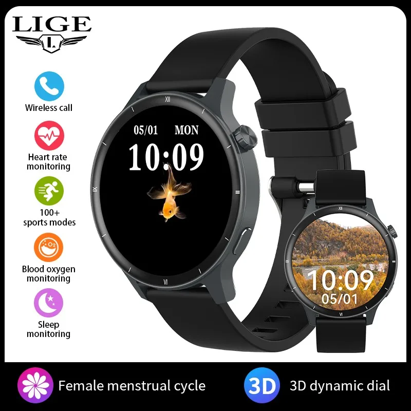 Smartwatch Luxuoso, Relógio Esportivo À Prova D'água Com Tela Totalmente Sensível Ao Toque.