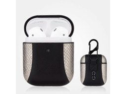 Capa Protetora De Couro Com Aba Articulada E Cores Combinando Para Fones De Ouvido Apple Airpods 1/2, À Prova De Choque.