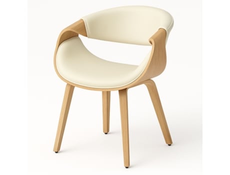 Yorkshire Poltrona Cadeira Em Madeira Maciça E Couro Sintético Branco Frankystar