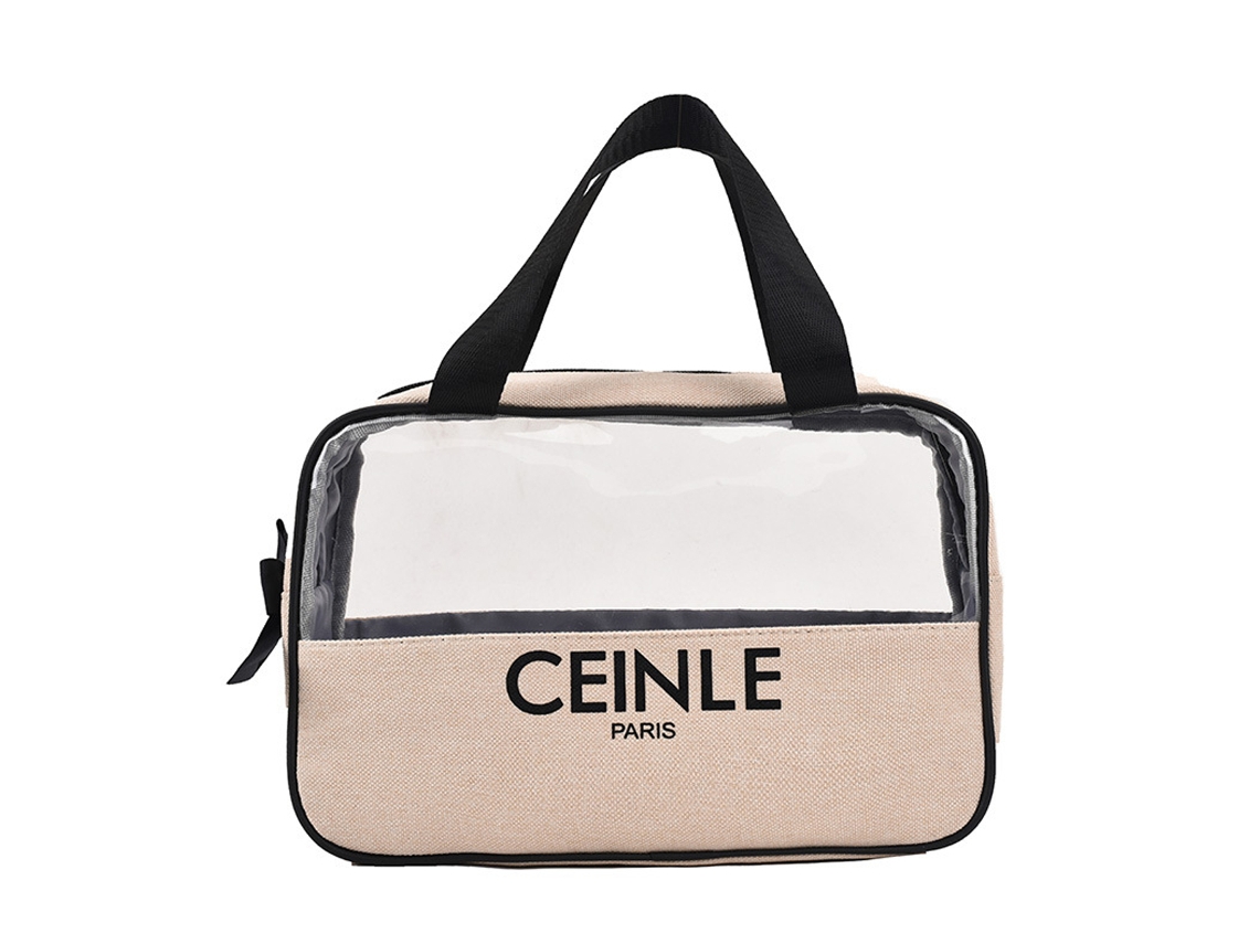 Bolsa de Higiene Transparente Pu e Lona Necessaire para Viagem para Mulheres e Homens NEVEANCE