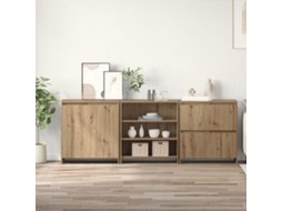 Vidaxl Buffet 3 Pcs Carvalho Artesanal 70 X 41 X 75 Cm