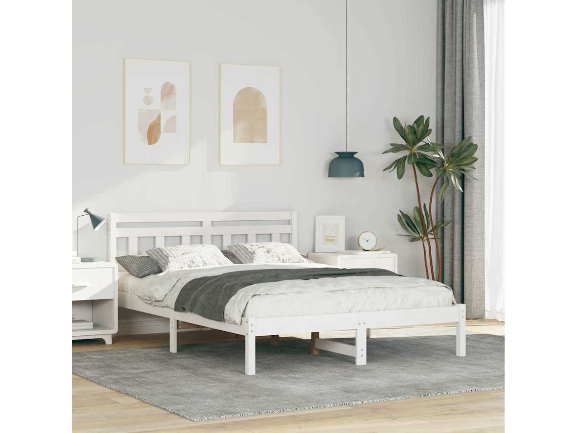 Vidaxl Estrutura da Cama Branco 140 X 190 Cm