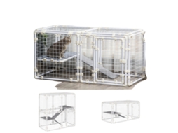 Cerca Para Animais De Estimação, Montagem Fácil, Material Durável, Branco, 143x74x140 Cm (16 Painéis)