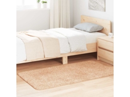 Vidaxl Tapete Shaggy De Pelo Alto Navarra 80x150 Cm Poliéster Bege