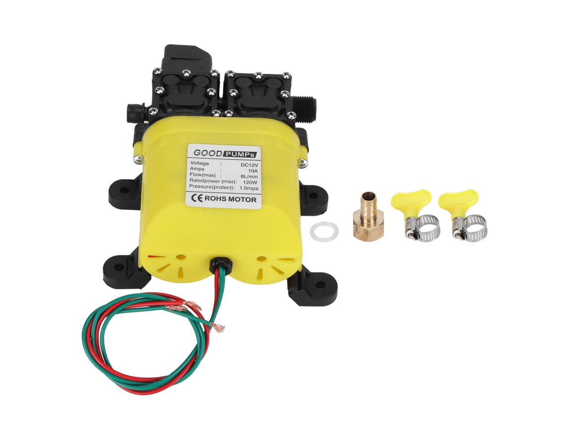 Bomba de Alta Pressão Diafragma 12v 120w 8l com Conector de Cobre para Jardim e Caravanas S/MARCA