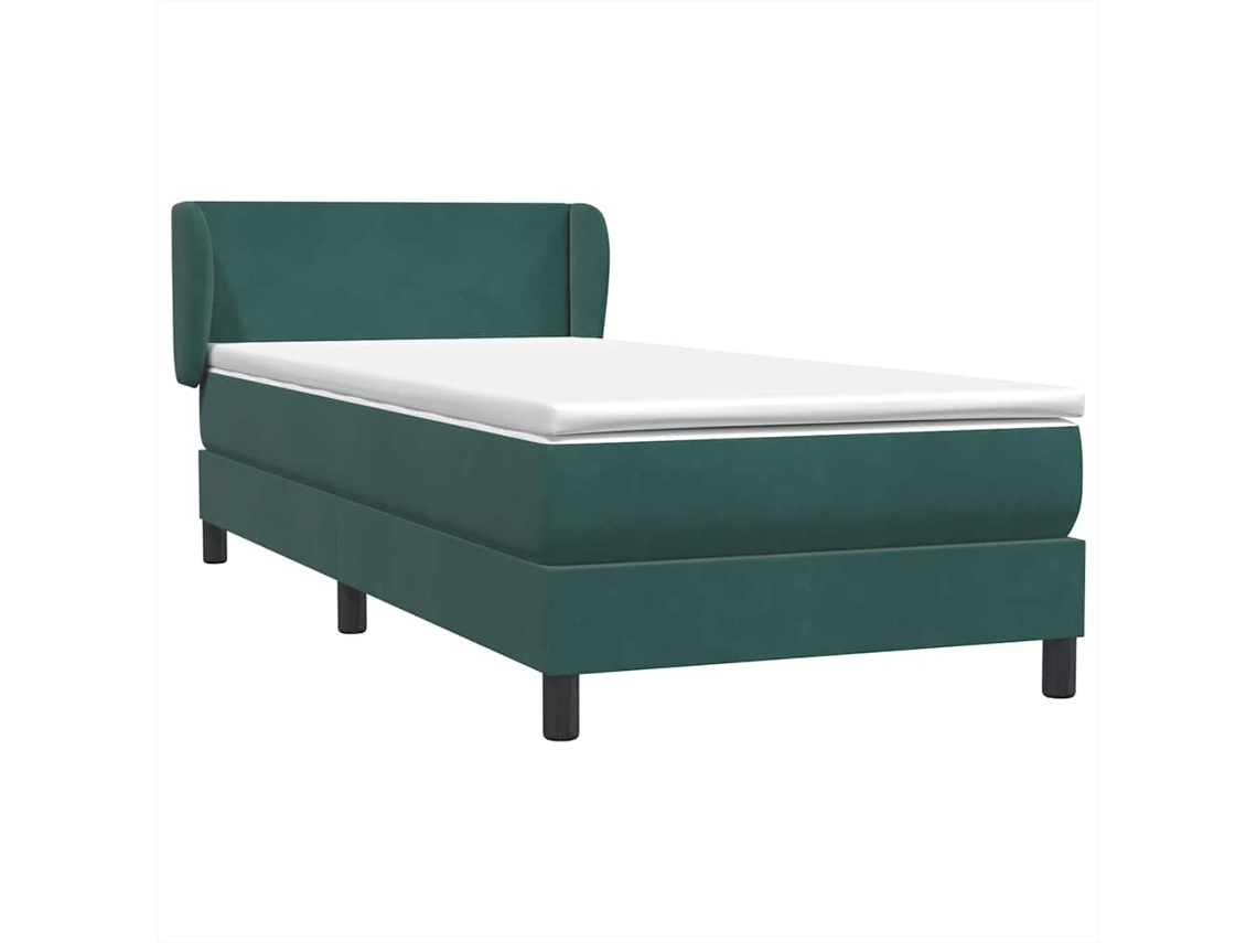 Cama box spring VIDAXL Verde Veludo (80x220cm)