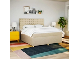 Vidaxl Cama Com Molas/colchão 180x200 Cm Tecido Cor Creme