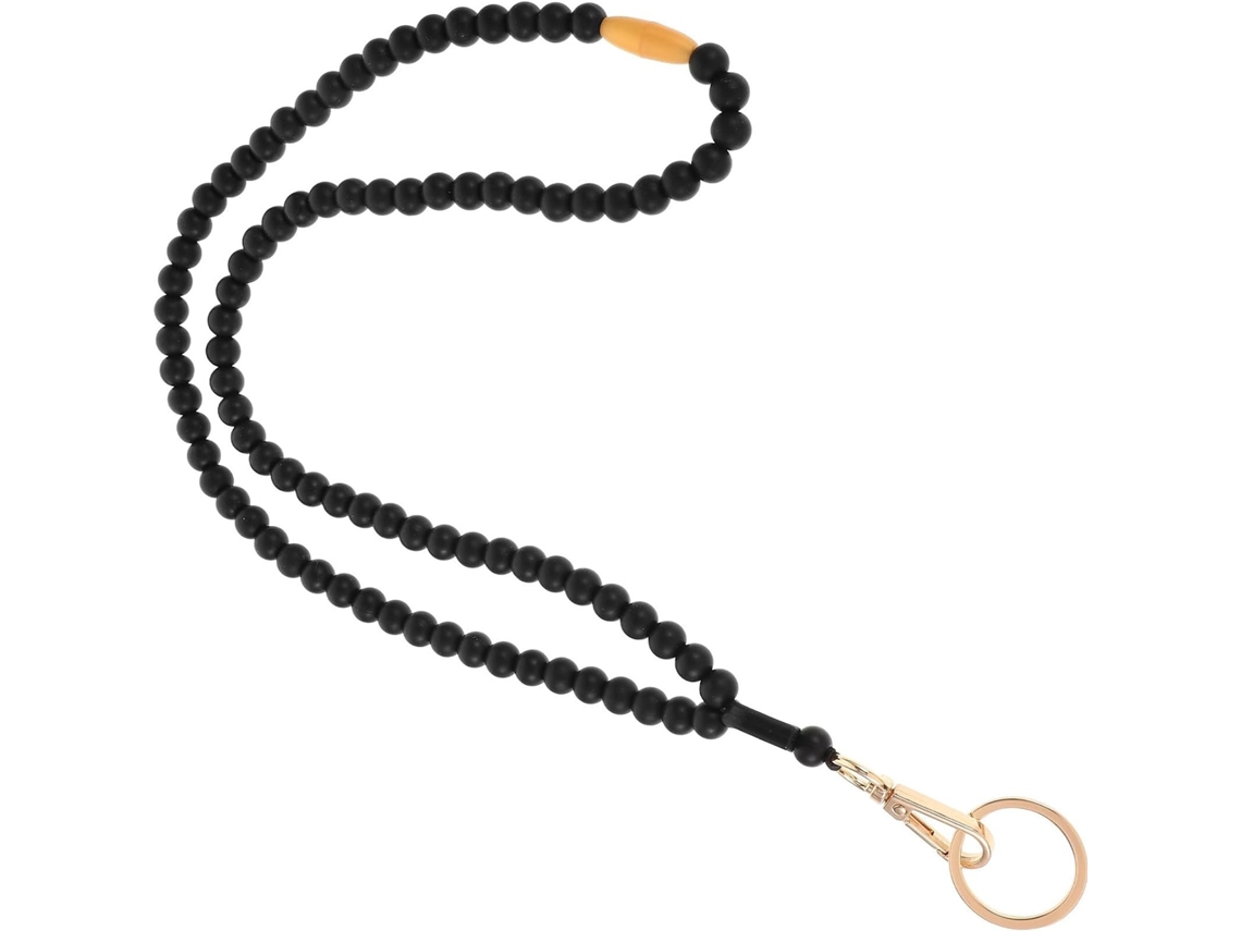 Lurelia Cordão Crachá Com Chaveiro Em Silicone Preto Para Escritório E Escola