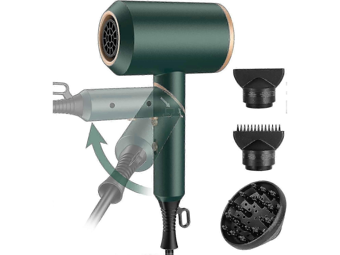 Secador de Cabelo Dobrável Menor 2000 W, Secador de Cabelo Ion Claro com 2 Bicos de Estilo e 1 Difusor Fo TAISHENGDA