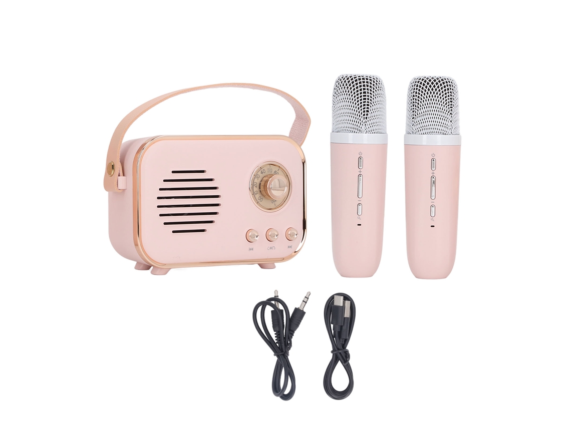 Conjunto De Karaokê Sem Fio Portátil Com Alto-falante E Microfones Bateria De Alta Capacidade