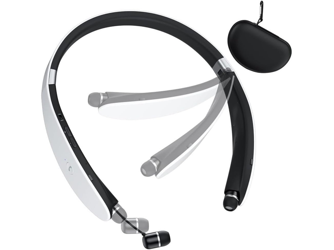 Casque Tour De Cou Retrátil Sem Fio, Com Supressão De Ruído, Écouteurs De Sport Maleável Para Curso De Pied,
