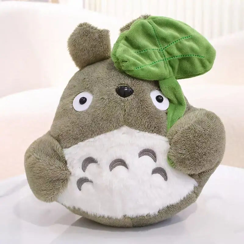 Lindo Brinquedo de Pelúcia Totoro com Folhas de Lótus, Brinquedo de Pelúcia Totoro MDUG (30 Cm)