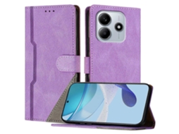 Capa De Couro Com Estampa Triangular E Suporte Tipo Carteira Para Xiaomi Redmi Note 14 5g, À Prova De Choque