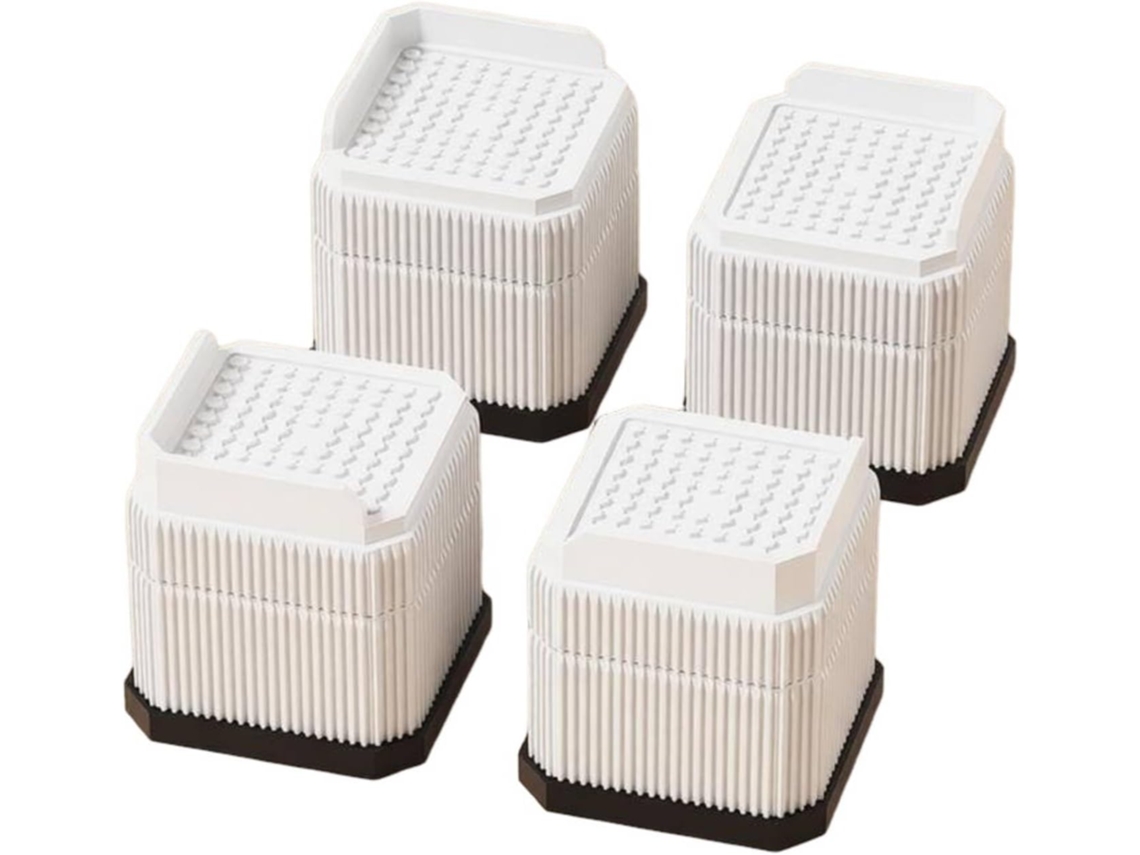 Conjunto de 4 niveladores giratórios ajustáveis em aço inoxidável com design de rotação suave, resistentes à corrosão, para