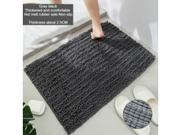 Tapetes de Banho Antiderrapantes Absorventes de Secagem Rápida para Decoração de Banheiro -51X81Cm Cinza Preto EVELTEK Standard size