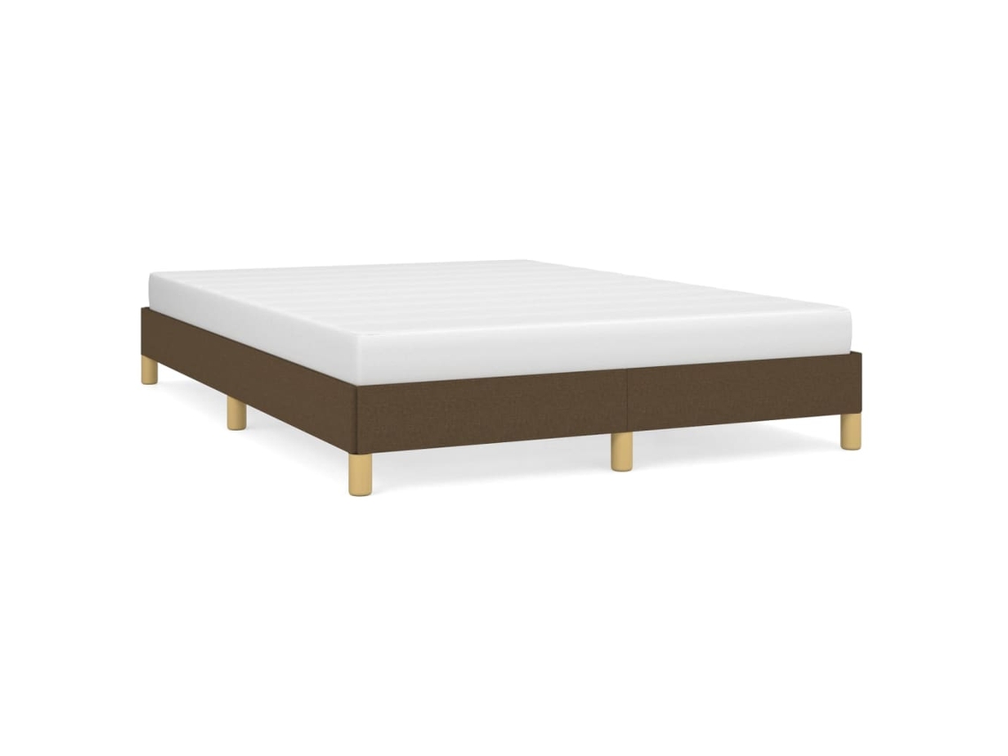 Estrutura De Cama Vidaxl Marrom Tecido (203x143x25 Cm )
