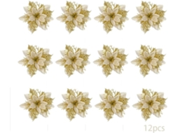 24 Flores Artificiais de Natal, Árvores Brilhantes, Douradas E, Ergonômico, Uso Diário STELASPLEN