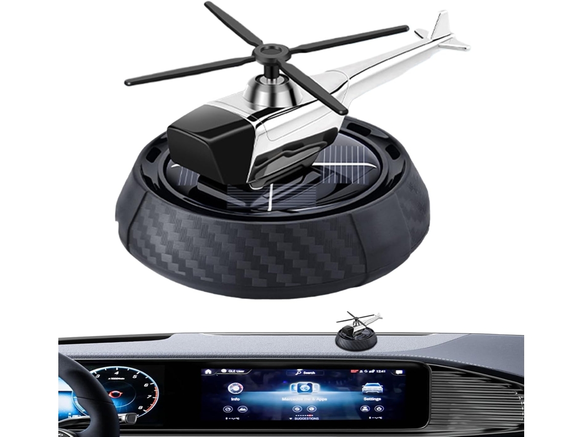 Difusor de ar em formato de avião giratório, alimentado por energia solar, para decoração de carros.