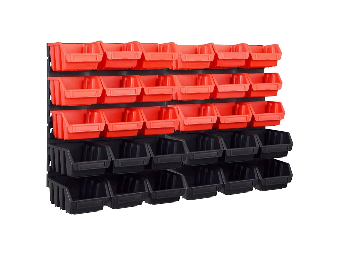 Conjunto 32 Kit De Caixas De Arrumação Vidaxl Multicolor Plástico