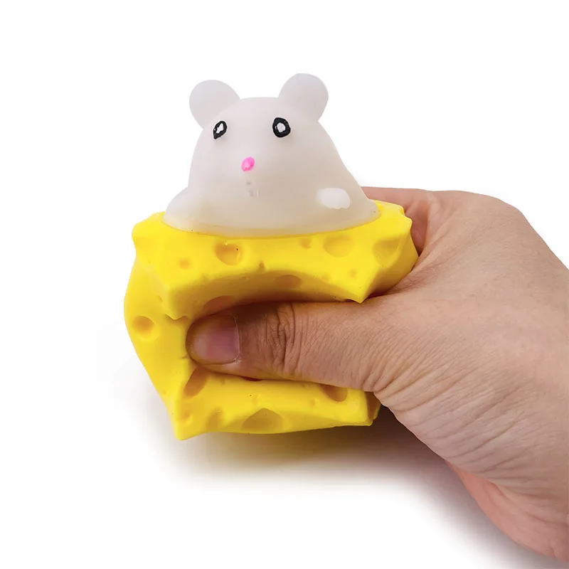 Rato de Queijo Antiestresse para Animais de Estimação, Brinquedo de Apertar, Bola Antiestresse. MDUG (branco)