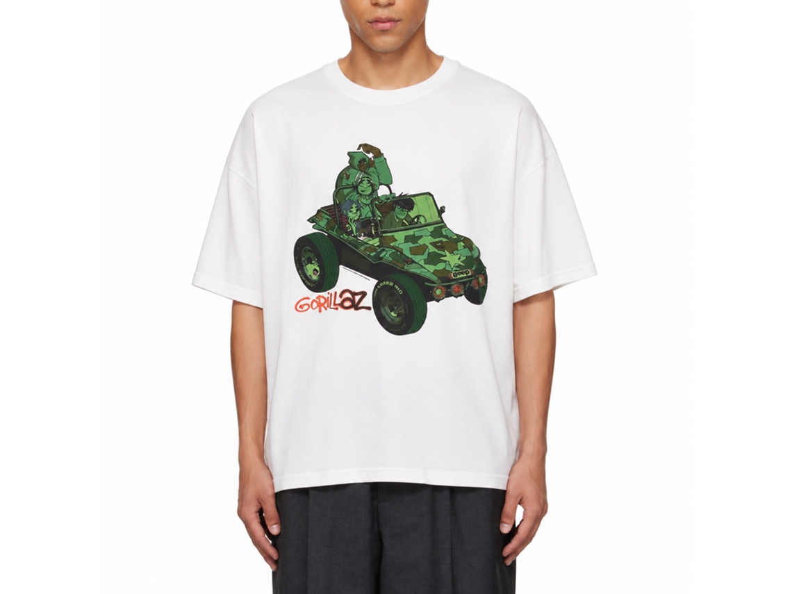 Gorillaz Green Jeep T-shirt White Classic Unisex Adults Size:xl