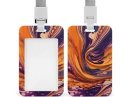 Porta Crachá Em Tie Dye Roxo Têxtil Com Cordão, À Prova D Água, Porta Cartões De Visita, Prendedor De Crachá Work