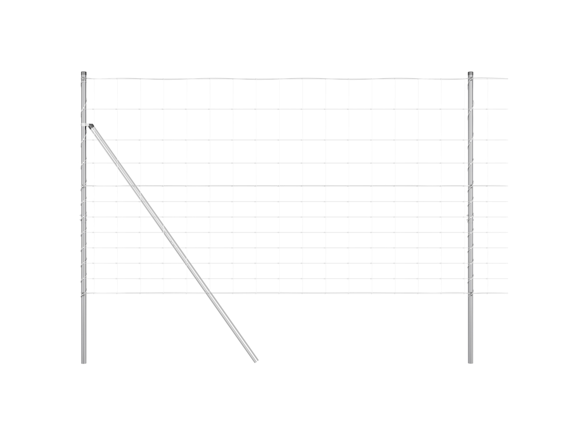 Conjunto 1 Poste De Cerca Externo Vidaxl Prateado Aço (50 X 1,4 M)