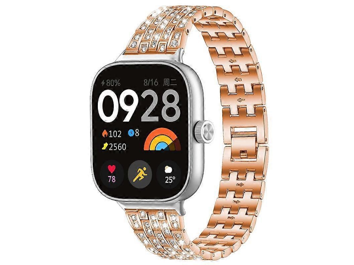 Pulseira De Metal Com Cinco Contas E Diamantes Da Xdfind Para Xiaomi Smart Band 9 Pro/8 Pro/redmi Watch 5/4