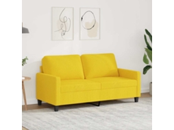 Vidaxl Sofá De 2 Lugares 140 Cm Tecido Amarelo-claro