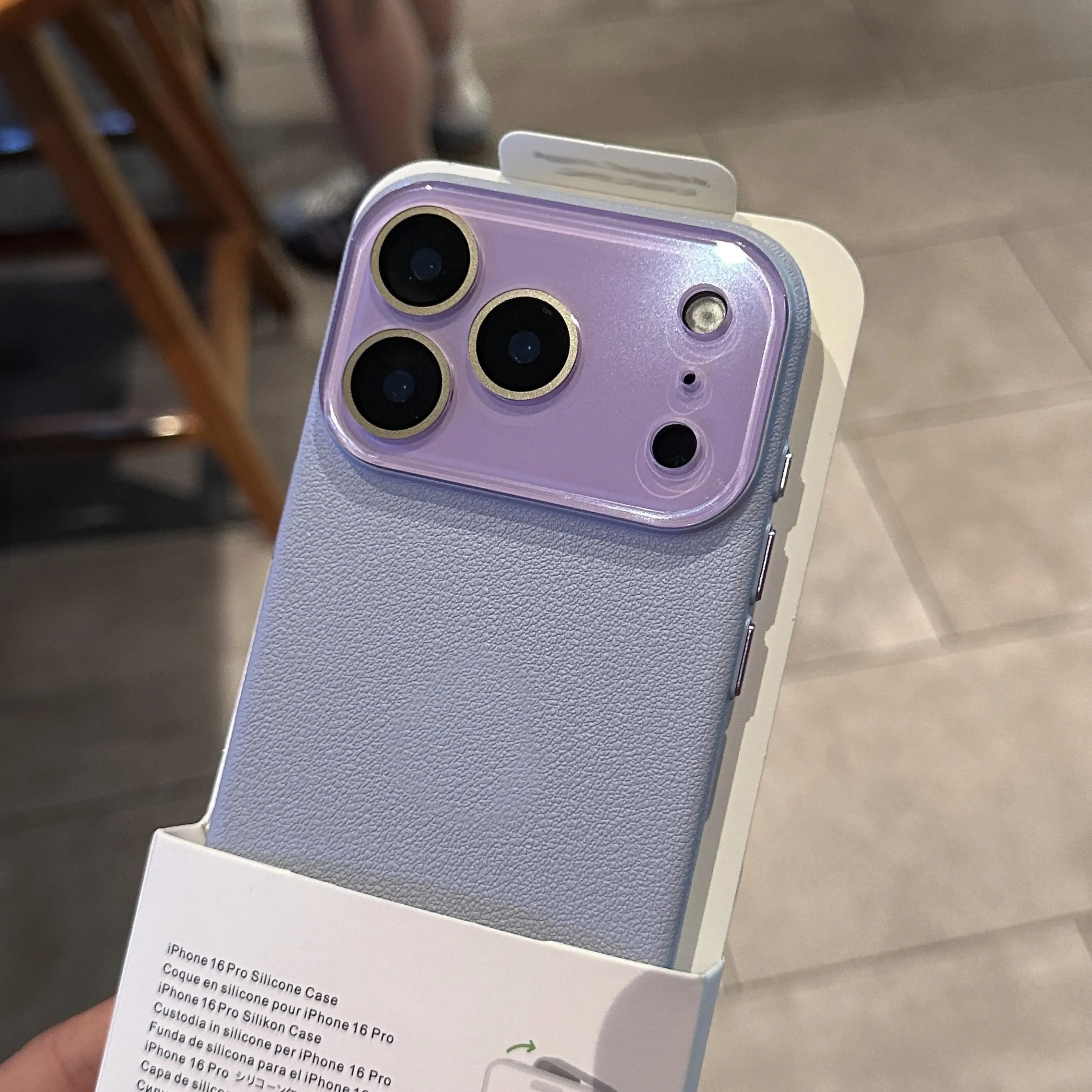 (iphone 13 Pro Roxo) Capa Protetora De Silicone Com Textura De Couro Para Proteger A Lente De Vidro Da Câmera.