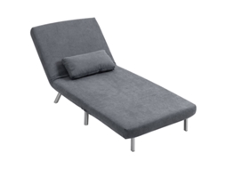 Poltrona Cama 2 Em 1 Cinza Com Almofadas De Tecido