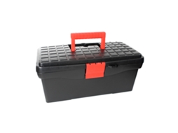 Caixa De Ferramentas Portátil De 2 Camadas Para Lar E Eletricistas, Organizador De Plástico Preto 36.5x18.5x17.5cm