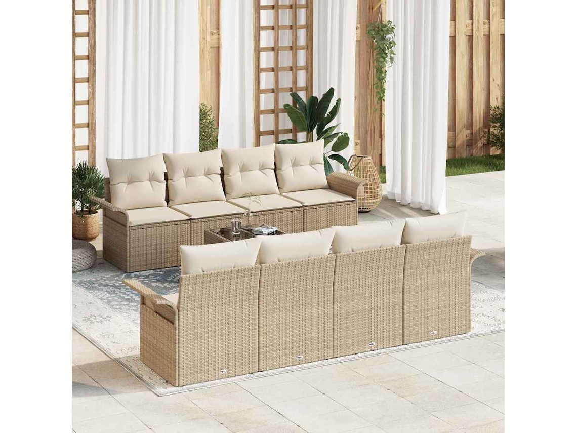 Vidaxl Conjunto De Sofá De Jardim 9 Unid. 8-número De Lugares
