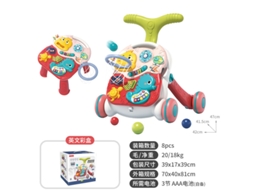 Andador de Brinquedo para Bebês de 6 a 18 Meses: Carrinho Anti tombamento, Musical2 em 1/cavalo marinho/vermelho CHENNNLS