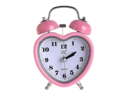 2026 reloj Despertador Corazón Silencioso Con Luz Nocturna Mesa Rosa 8x12x5cm Ueh