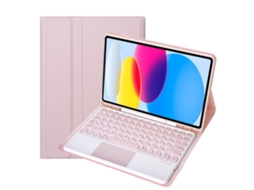 Capa Com Teclado Para Tablet Lurelia, Compatível Com Samsung Galaxy Tab S6 Lite 10.4 P610/615 2022, Rosa, Teclado Bluetooth, Fixação Magnética