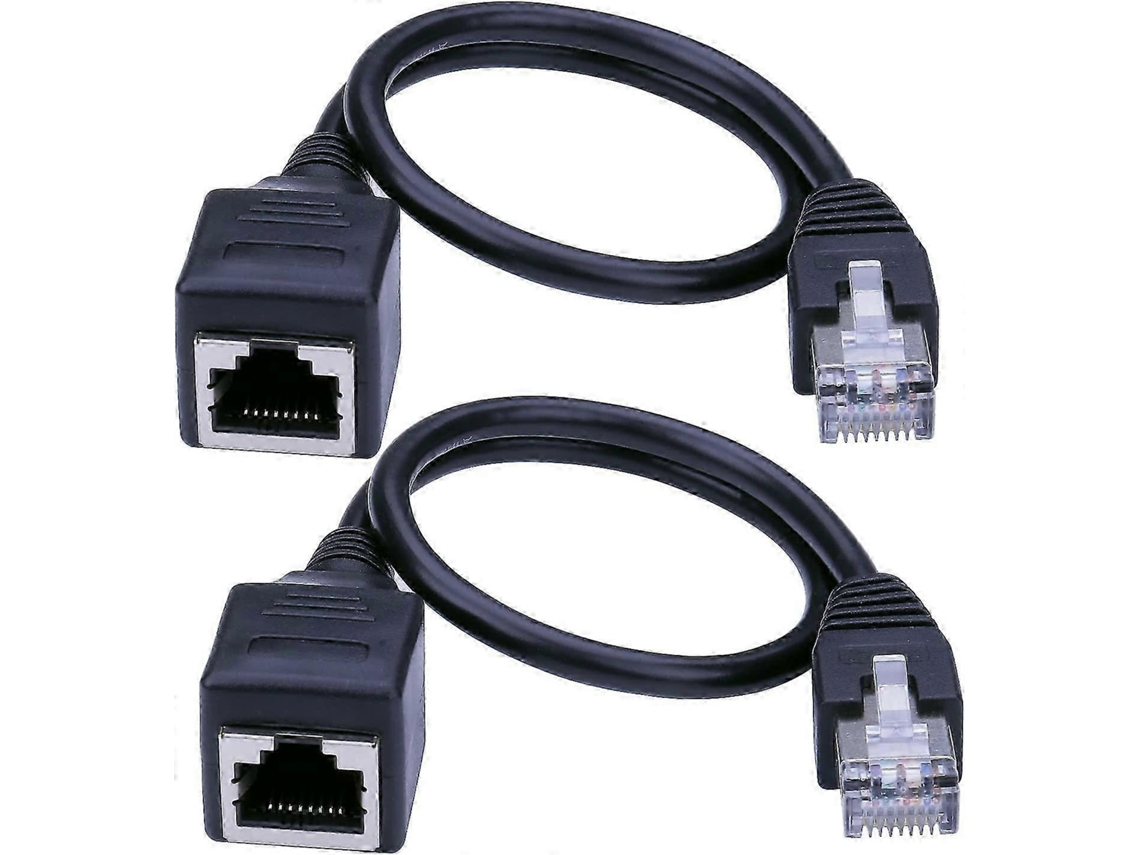 Extensor Ethernet Rj45 Macho Para Fêmea Com Conector De Parafuso Cabo De Extensão De Rede De 30 Cm 2 Unidades (santanxing) Edição D Aquaforge (1 Pé)