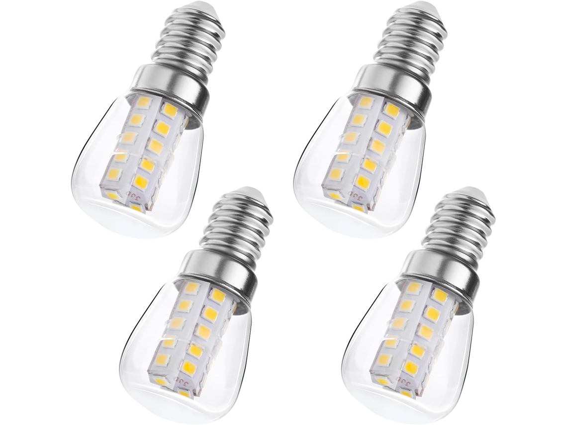 Pacote com 4 Lâmpadas Led E14 para Geladeira, Base de Rosca, 3w, Baixo Aquecimento, para Espaços SFUSHOS