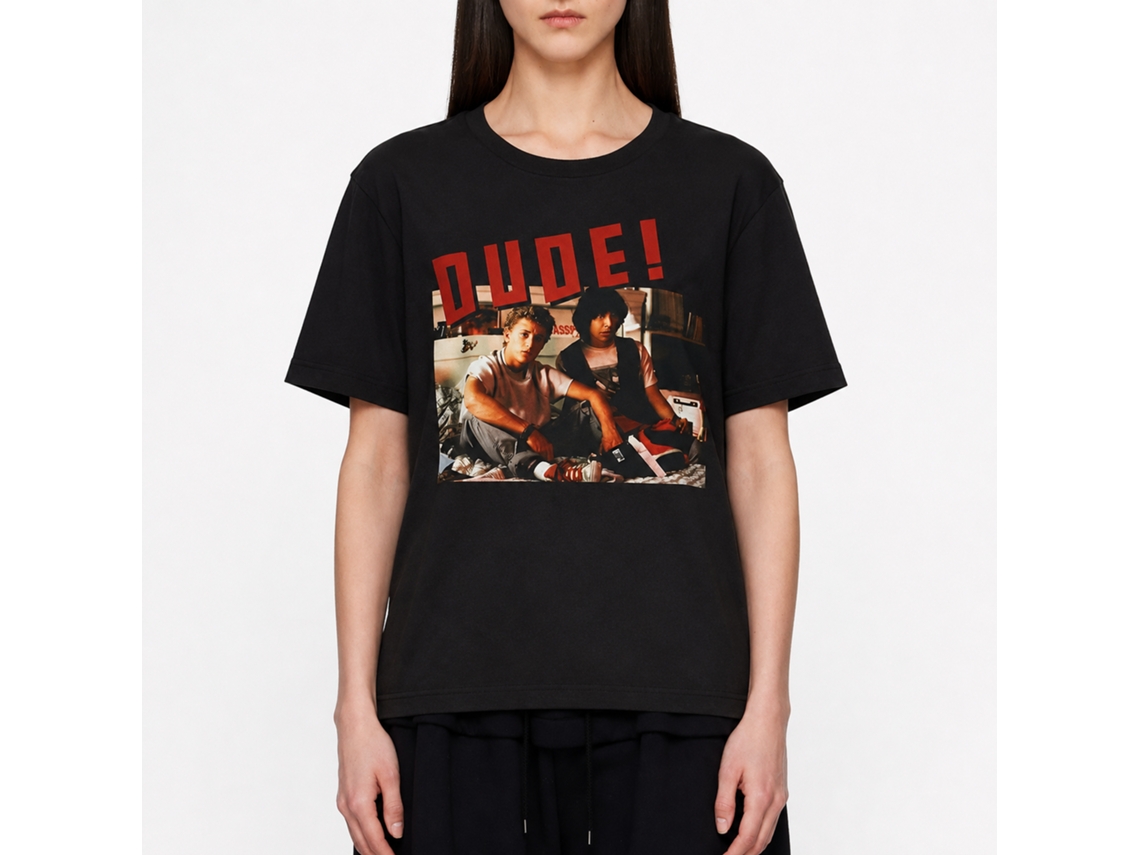 Rockinstone Bill And Ted Dude Black Adult T-shirt Size:m