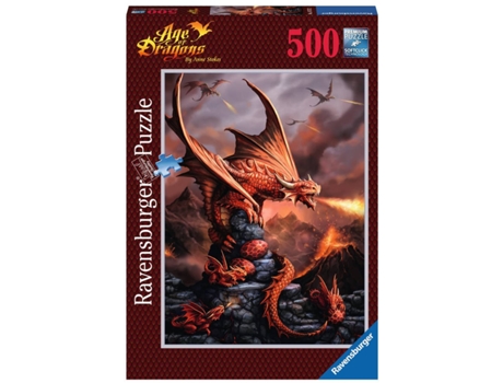 Puzzle 2D Anne Stockes: Dragón Ardiente (500 peças)