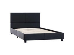 Estrutura de Cama 90x200 Cm Couro Artificial Preto MAISON EXCLUSIVE