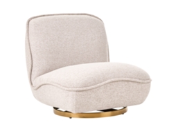 Sillón Giratorio Beliani Muren De Tela Beige 80x89x77