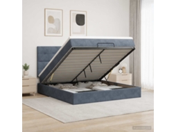 Vidaxl Cama Ottoman Com Colchão Cinzento-escuro 180 X 200 Cm Veludo